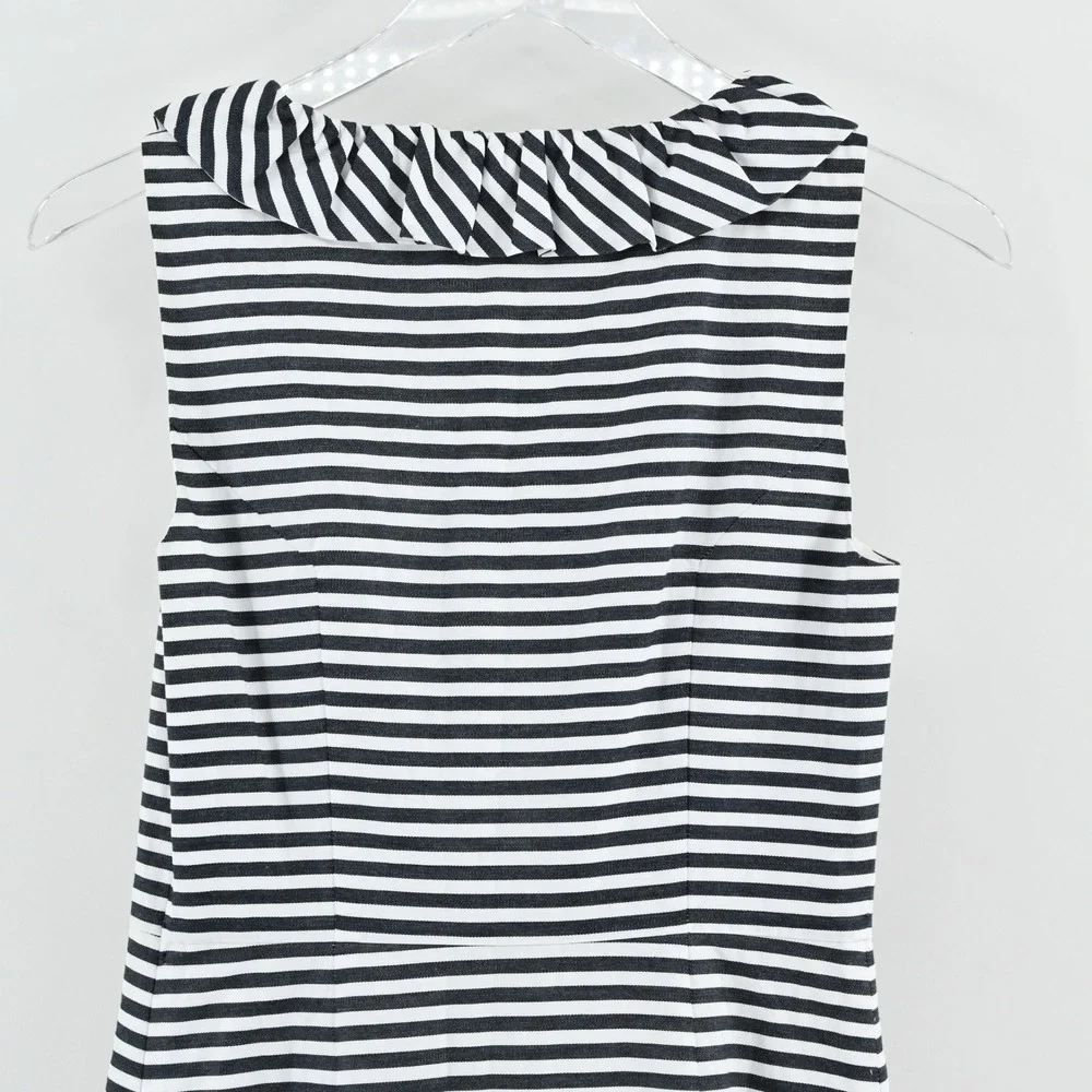 Kate Spade Striped Ruffle Dress Size‎ 2 Nautical Sleeveless Breezy Preppy Cotton